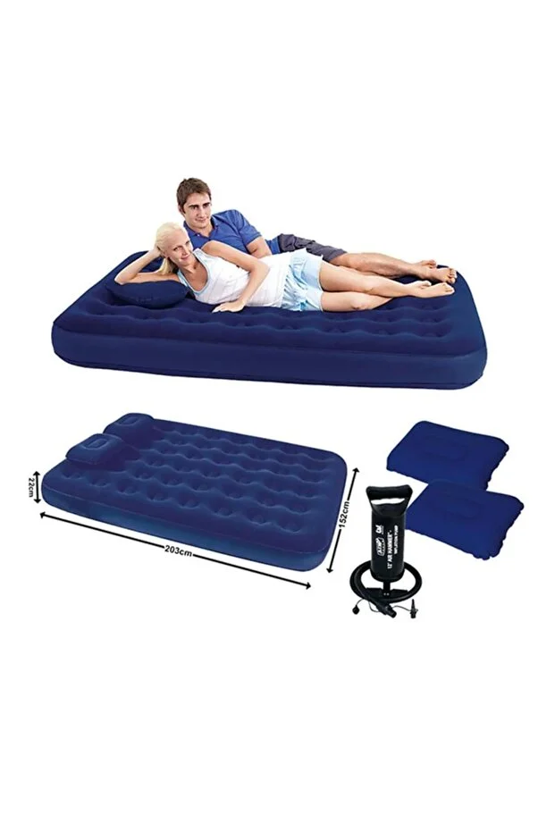 Bestway 67374 Şişme Yatak Yastıklı Ve Pompalı 203X152X22 cm